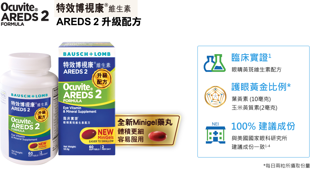 Ocuvite® AREDS 2 特效博視康®維生素 AREDS 2 升級配方